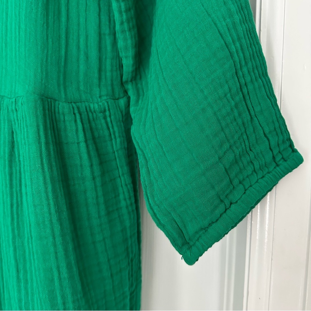 Michael Stars Sonia Cottagecore Boho Cotton Gauze Tiered Dress Kelly Green NWOT - Picture 11 of 13